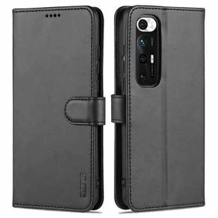 For Xiaomi Mi 10S AZNS Skin Feel Calf Texture Horizontal Flip Leather Case with Card Slots & Holder & Wallet(Black)