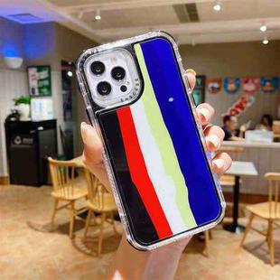 Rainbow TPU + PC Glass Shockproof Case For iPhone 12 Pro Max(Rainbow Pattern Black)