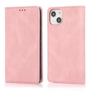 For iPhone 13 Strong Magnetic Crazy Horse Texture Horizontal Flip Leather Case with Holder & Card Slots & Wallet(Rose Gold)