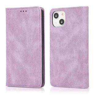 For iPhone 13 Pro Strong Magnetic Crazy Horse Texture Horizontal Flip Leather Case with Holder & Card Slots & Wallet (Purple)
