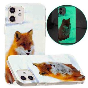 For iPhone 12 mini Luminous TPU Pattern Soft Protective Case (White Fox)