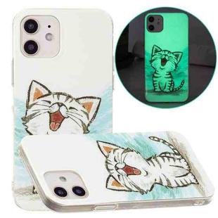 For iPhone 12 mini Luminous TPU Pattern Soft Protective Case (Happy Cat)