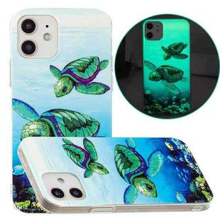 For iPhone 12 / 12 Pro Luminous TPU Pattern Soft Protective Case(Sea Turtle)