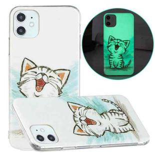 For iPhone 11 Luminous TPU Pattern Soft Protective Case (Happy Cat)