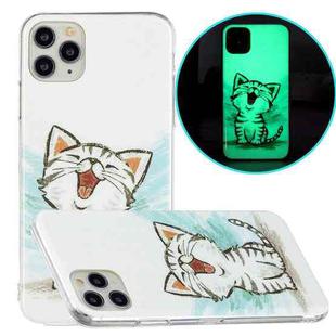 For iPhone 11 Pro Luminous TPU Pattern Soft Protective Case (Happy Cat)