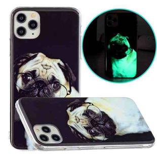 For iPhone 11 Pro Max Luminous TPU Pattern Soft Protective Case (Glasses Dog)