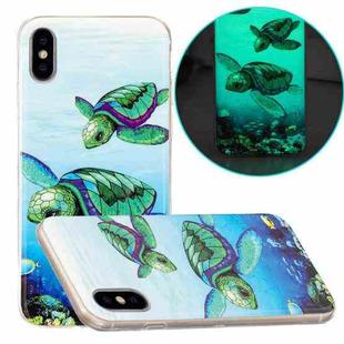 Luminous TPU Pattern Soft Protective Case For iPhone X / XS(Sea Turtle)