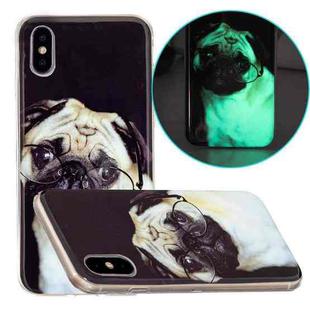 Luminous TPU Pattern Soft Protective Case For iPhone X / XS(Glasses Dog)
