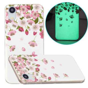 For iPhone XR Luminous TPU Pattern Soft Protective Case(Cherry Blossoms)