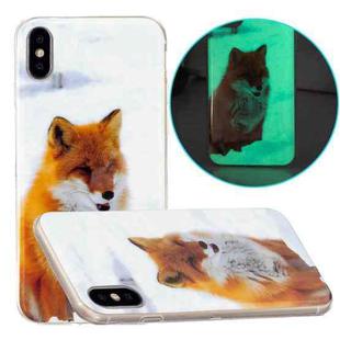 Luminous TPU Pattern Soft Protective Case For iPhone XS Max(White Fox)