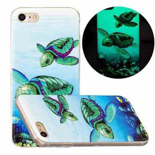 For iPhone SE 2022 / SE 2020 / 8 / 7 Luminous TPU Pattern Soft Protective Case(Sea Turtle)