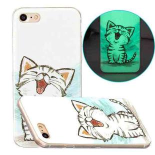 For iPhone SE 2022 / SE 2020 / 8 / 7 Luminous TPU Pattern Soft Protective Case(Happy Cat)