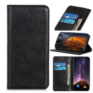 For LG K50S Magnetic Retro Crazy Horse Texture Horizontal Flip Leather Case with Holder & Card Slots(Black)
