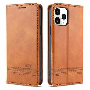 For iPhone 13 mini AZNS Magnetic Calf Texture Horizontal Flip Leather Case with Card Slots & Holder & Wallet (Light Brown)