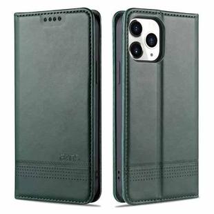 For iPhone 13 mini AZNS Magnetic Calf Texture Horizontal Flip Leather Case with Card Slots & Holder & Wallet (Dark Green)