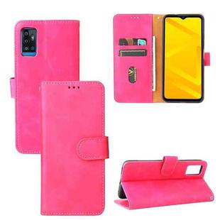 For ZTE Blade A71 Solid Color Skin Feel Magnetic Buckle Horizontal Flip Calf Texture PU Leather Case with Holder & Card Slots & Wallet(Rose Gold)