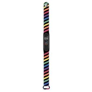 For Xiaomi Mi Band 6 / 5 Silicone Watch Band(Black Rainbow)