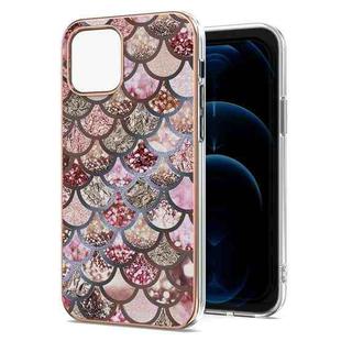 For iPhone 13 mini Electroplating Pattern IMD TPU Shockproof Case (Pink Scales)