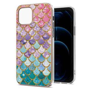 For iPhone 13 Electroplating Pattern IMD TPU Shockproof Case(Colorful Scales)