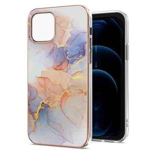 For iPhone 13 Pro Max Electroplating Pattern IMD TPU Shockproof Case (Milky Way White Marble)
