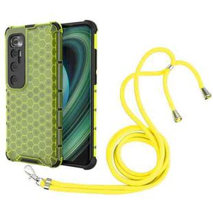 For Xiaomi Mi 10 Ultra Shockproof Honeycomb PC + TPU Case with Neck Lanyard(Green)