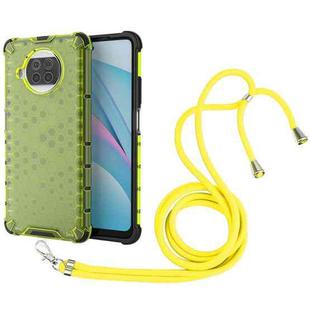 For Xiaomi Mi 10T Lite 5G Shockproof Honeycomb PC + TPU Case with Neck Lanyard(Green)
