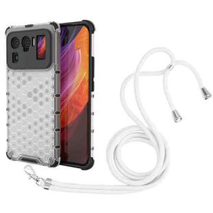 For Xiaomi Mi 11 Ultra Shockproof Honeycomb PC + TPU Case with Neck Lanyard(White)