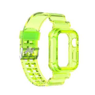 Silicone Integrated Watch Band For Apple Watch Series 8&7 41mm / SE 2&6&SE&5&4 40mm / 3&2&1 38mm(Transparent Yellow)