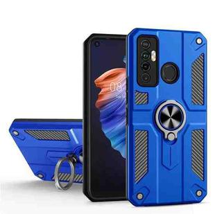 For Tecno Camon 17 Carbon Fiber Pattern PC + TPU Protective Case with Ring Holder(Dark Blue)