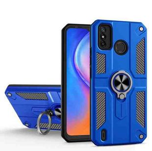 For Tecno Spark 6 Go Carbon Fiber Pattern PC + TPU Protective Case with Ring Holder(Dark Blue)