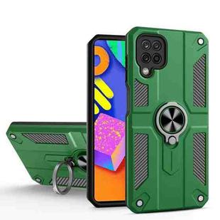 For Samsung Galaxy M62 Carbon Fiber Pattern PC + TPU Protective Case with Ring Holder(Green)