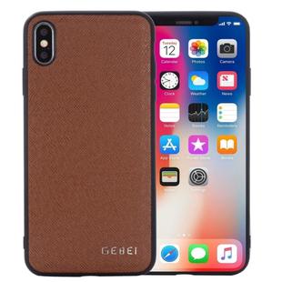 For iPhone 11 GEBEI Full-coverage Shockproof Leather Protective Case(Brown)