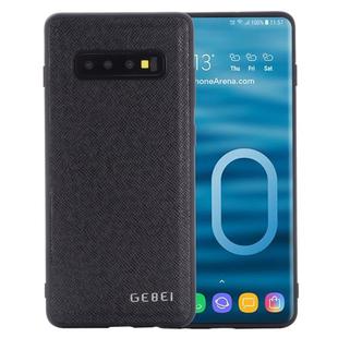 For Galaxy S10 GEBEI Full-coverage Shockproof Leather Protective Case(Black)