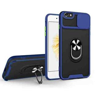For iPhone SE 2022 / SE 2020 / 7 / 8 Sliding Camera Cover Design TPU + PC Magnetic Shockproof Case with Ring Holder(Blue)