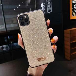 For iPhone 13 Pro Max SULADA Shockproof TPU + Handmade Leather Case (Gold)