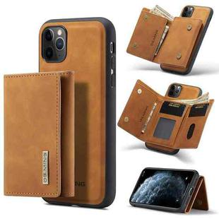 DG.MING M1 Series 3-Fold Multi Card Wallet  Back Cover Shockproof Case with Holder Function For iPhone 11 Pro(Brown)