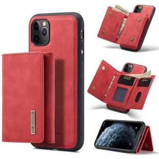 DG.MING M1 Series 3-Fold Multi Card Wallet  Back Cover Shockproof Case with Holder Function For iPhone 11 Pro(Red)
