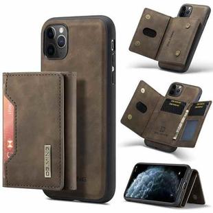 DG.MING M2 Series 3-Fold Multi Card Bag Back Cover Shockproof Case with Wallet & Holder Function For iPhone 11 Pro(Coffee)