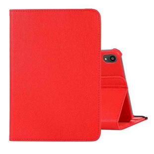 For iPad mini 6 360 Degree Rotation Litchi Texture Flip Leather Tablet Case with Holder(Red)