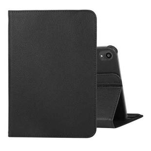 For iPad mini 6 360 Degree Rotation Litchi Texture Flip Leather Tablet Case with Holder(Black)