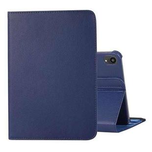 For iPad mini 6 360 Degree Rotation Litchi Texture Flip Leather Tablet Case with Holder(Blue)