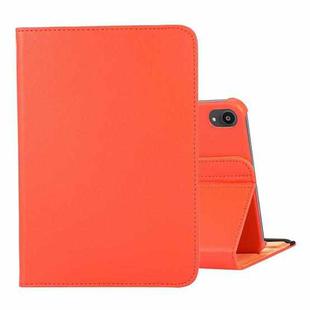 For iPad mini 6 360 Degree Rotation Litchi Texture Flip Leather Tablet Case with Holder(Orange)