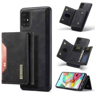 For Samsung Galaxy A71 DG.MING M2 Series 3-Fold Multi Card Bag Back Cover Shockproof Case with Wallet & Holder Function(Black)