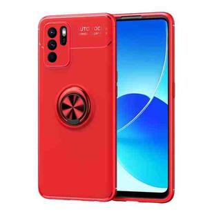 For OPPO Reno6 Z Metal Ring Holder 360 Degree Rotating TPU Case(Red)