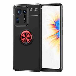 For Xiaomi Mix 4 Metal Ring Holder 360 Degree Rotating TPU Case(Black+Red)