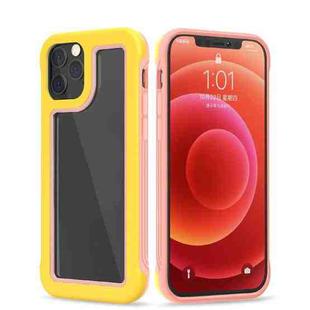 Crystal PC + TPU Shockproof Case For iPhone 12 mini(Yellow + Pink)