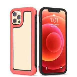 Crystal PC + TPU Shockproof Case For iPhone 12 mini(Fluorescent Pink + Black)