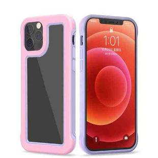 Crystal PC + TPU Shockproof Case For iPhone 12 mini(Cherry Pink + Purple)