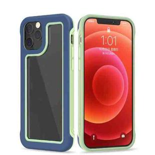 Crystal PC + TPU Shockproof Case For iPhone 12 / 12 Pro(Cobalt Blue + Matcha Green)