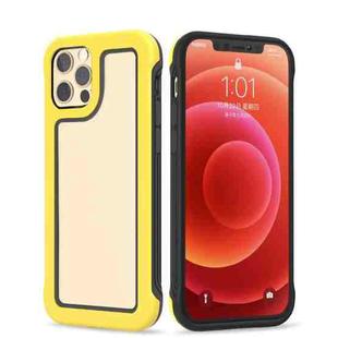 Crystal PC + TPU Shockproof Case For iPhone 12 Pro Max(Yellow + Black)